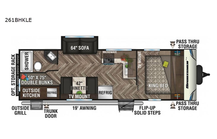Representative floor plan provided by a trusted RVshare partner.