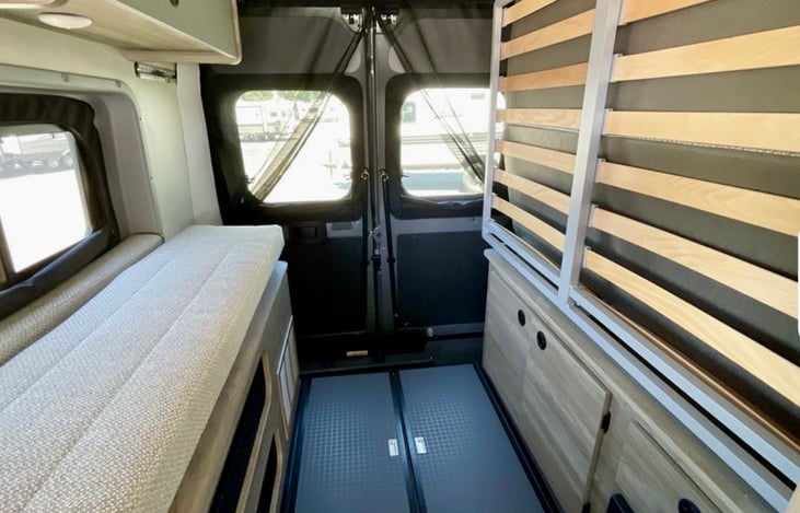 Couch and murphy bed in store position