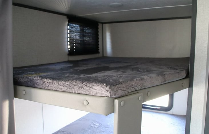 Full size bed sleeps 2 kids very shallow with roof