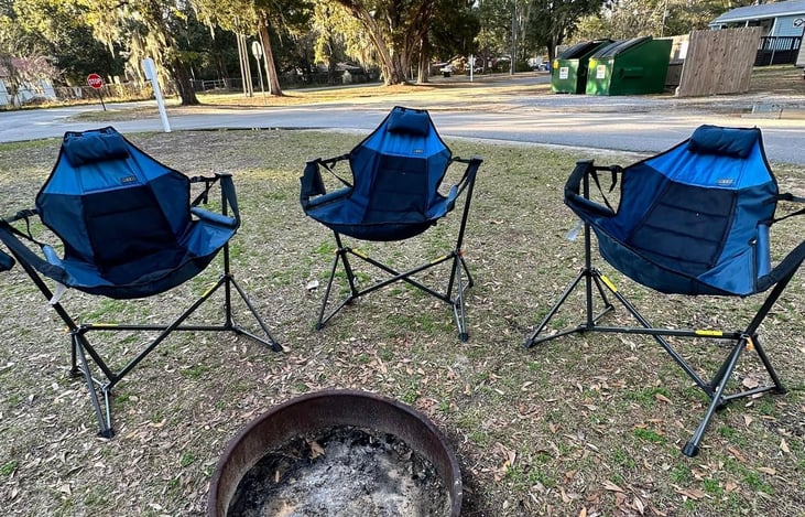 Three comfy rockers for you outside relaxation included