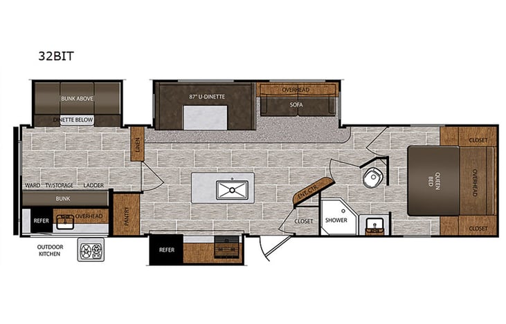 Representative floor plan provided by a trusted RVshare partner.