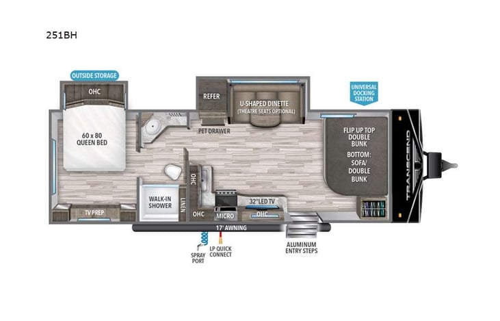 Representative floor plan provided by a trusted RVshare partner.