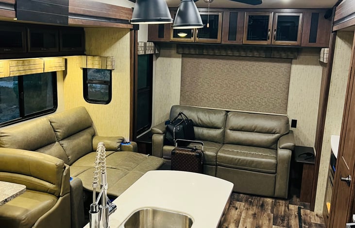 Double recliners with sofa bed