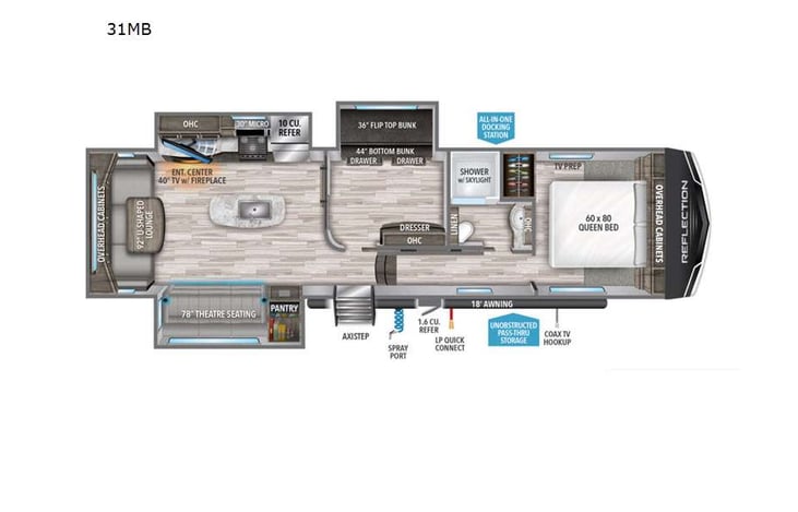 Representative floor plan provided by a trusted RVshare partner.