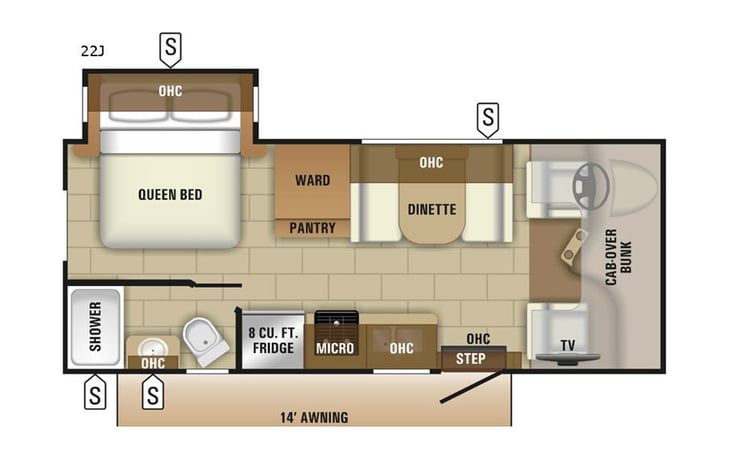 Representative floor plan provided by a trusted RVshare partner.