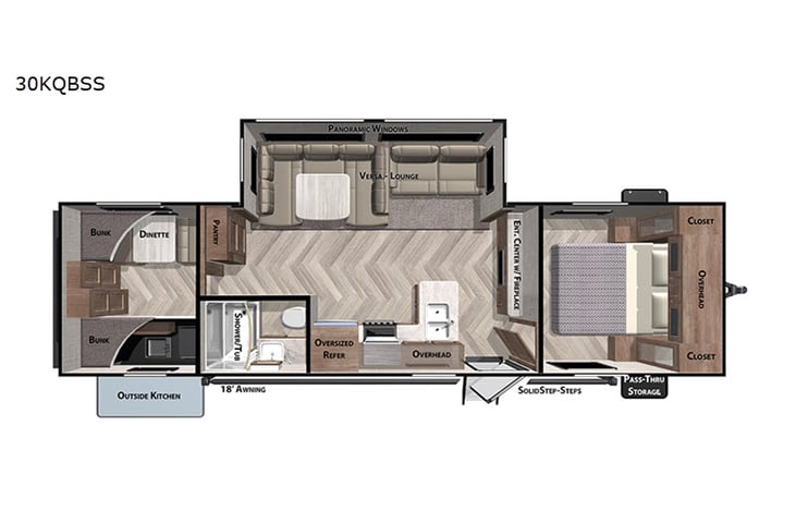 Representative floor plan provided by a trusted RVshare partner.