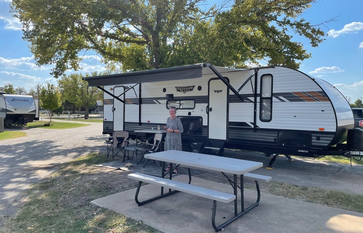 Set up for a renter at Jellystone Park in Kerrville TX.