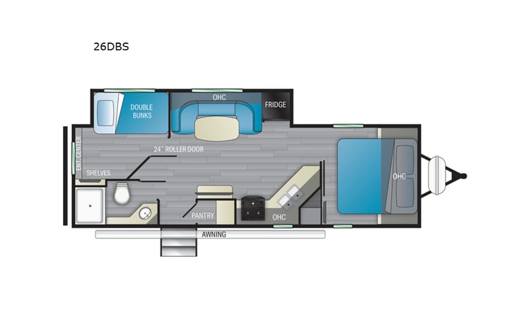 Representative floor plan provided by a trusted RVshare partner.