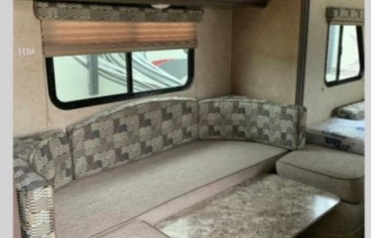 This table pops up for dining, and pops down for a bed