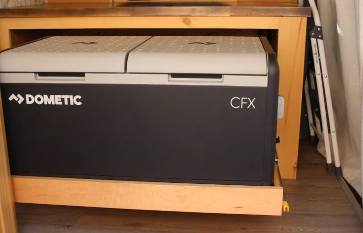 Dometic frig/freezer
Keep in mind the colder you set the unit the more power it uses.