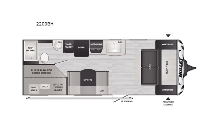 Representative floor plan provided by a trusted RVshare partner.