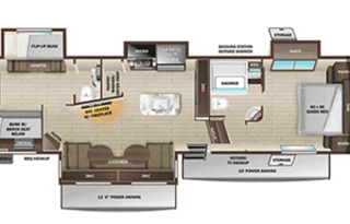 Luxury 5th Wheel Bunkhouse, Sleeps 10 + 1.5 Baths