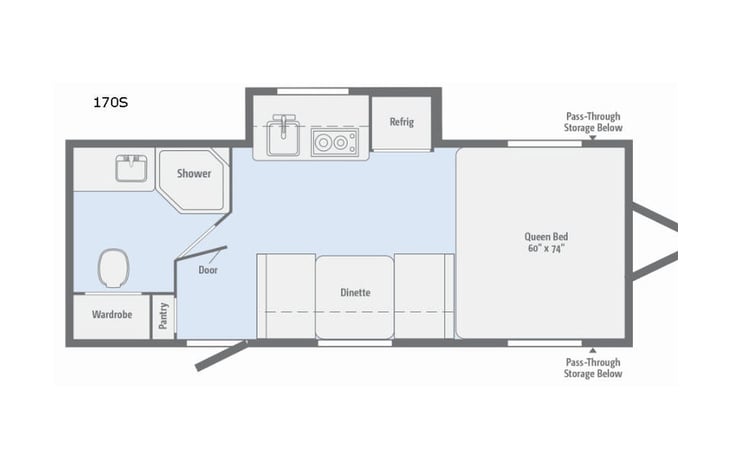 Representative floor plan provided by a trusted RVshare partner.