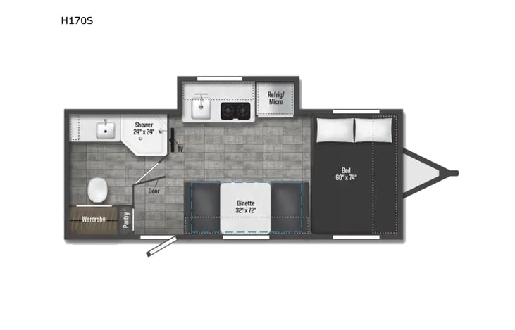 Representative floor plan provided by a trusted RVshare partner.
