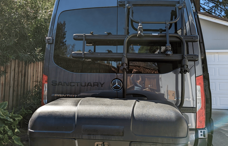 Thule bike rack and extra storage.