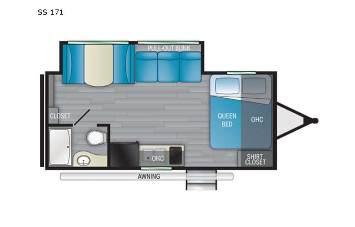 Representative floor plan provided by a trusted RVshare partner.