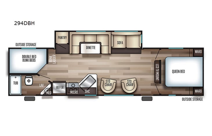 Representative floor plan provided by a trusted RVshare partner.