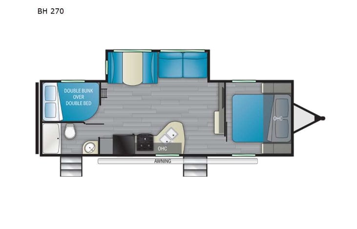 Representative floor plan provided by a trusted RVshare partner.