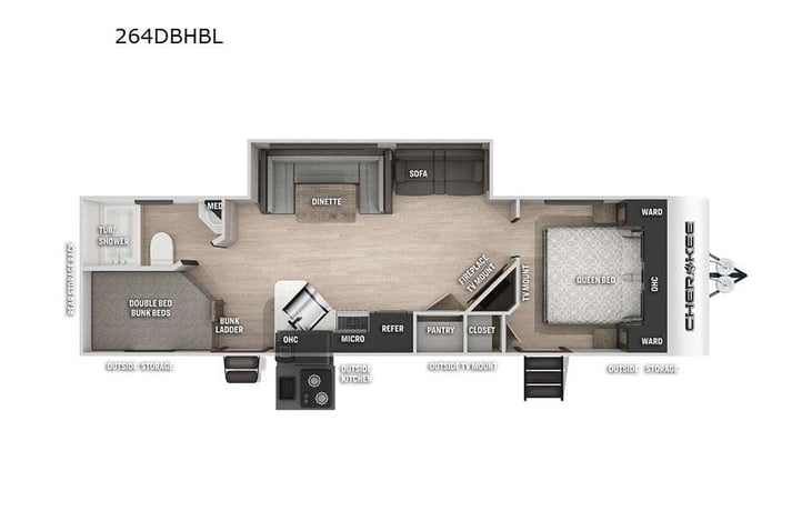Representative floor plan provided by a trusted RVshare partner.