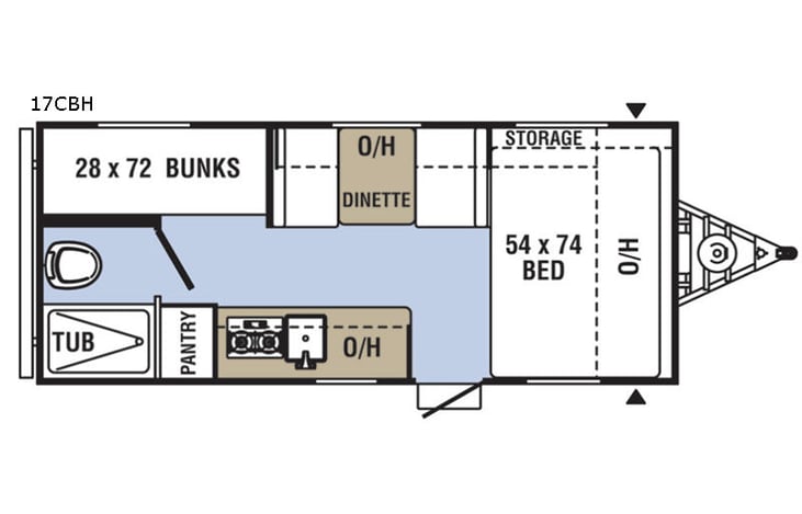 Representative floor plan provided by a trusted RVshare partner.
