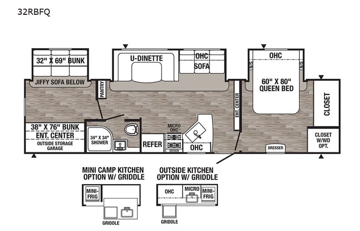 Representative floor plan provided by a trusted RVshare partner.