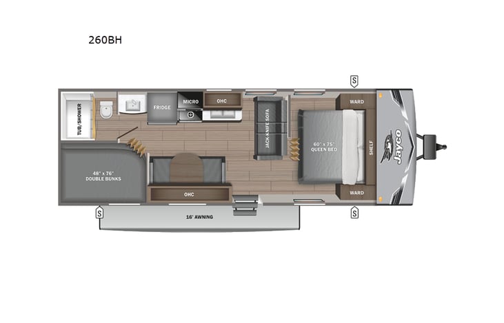 Representative floor plan provided by a trusted RVshare partner.