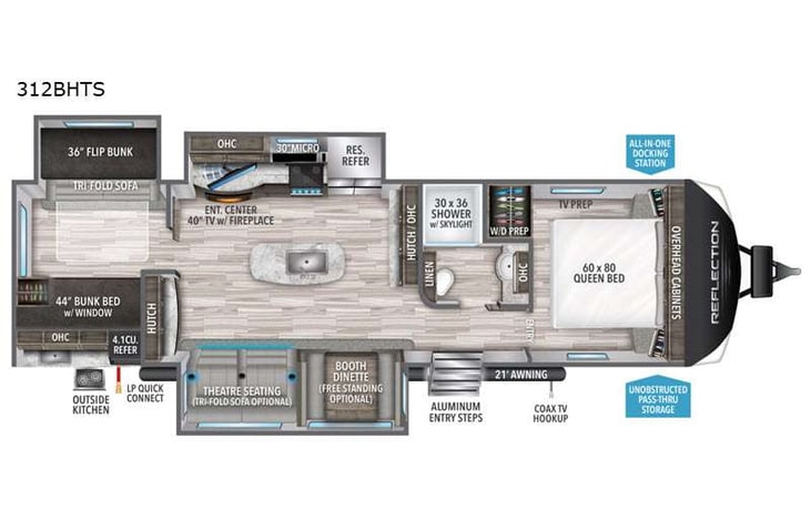 Representative floor plan provided by a trusted RVshare partner.