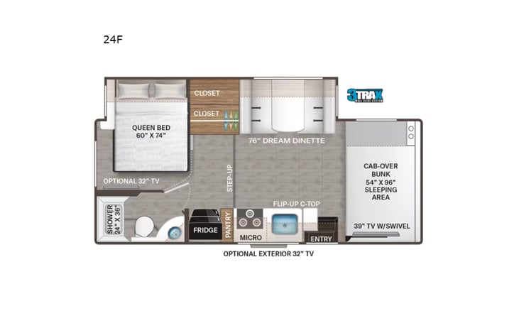 Representative floor plan provided by a trusted RVshare partner.