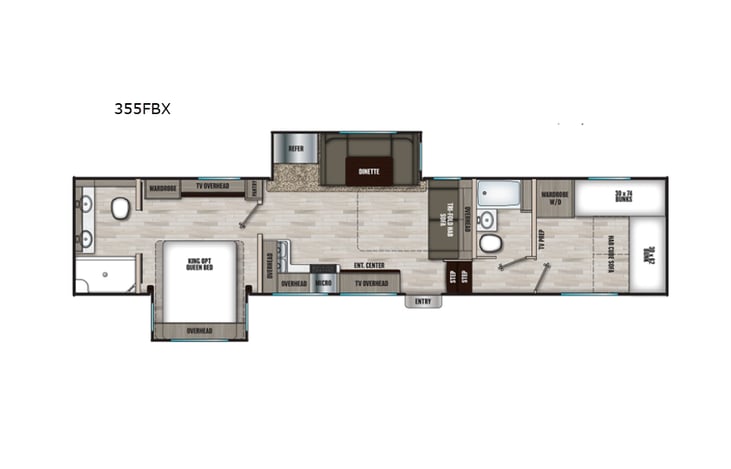 Representative floor plan provided by a trusted RVshare partner.