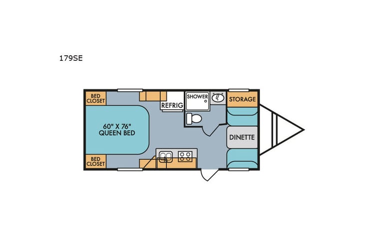 Representative floor plan provided by a trusted RVshare partner.