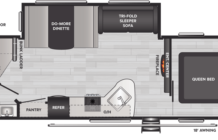 Roomy floor plan has  room to sleep 8 comfortably.