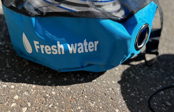 Fresh Water bag with 100' of extra hose, appliances, 3/4' wye, water filter and pressure reducer.