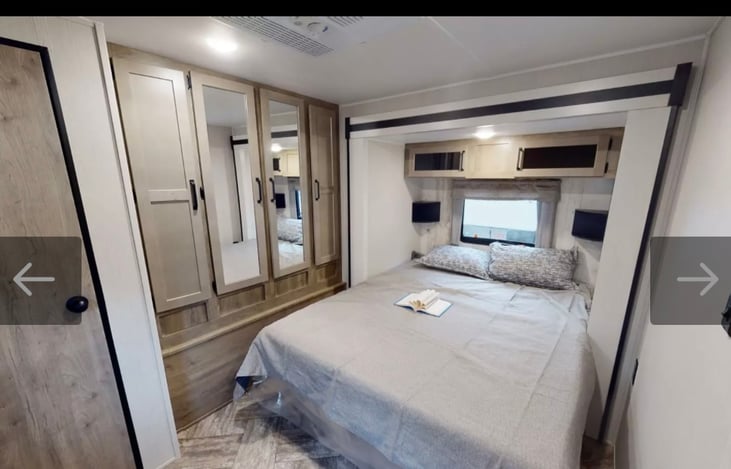 Upgraded queen pillow mattress from Big Sandy in Master! No sore back from camping!