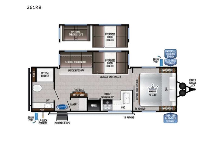Representative floor plan provided by a trusted RVshare partner.