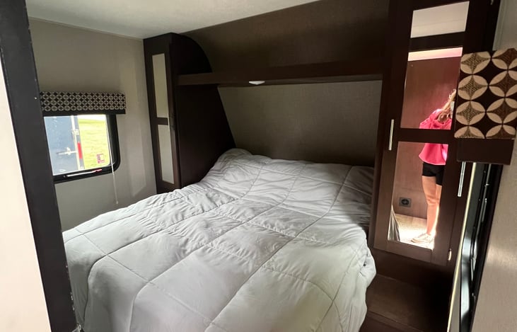 Two closets on each side of the bed!