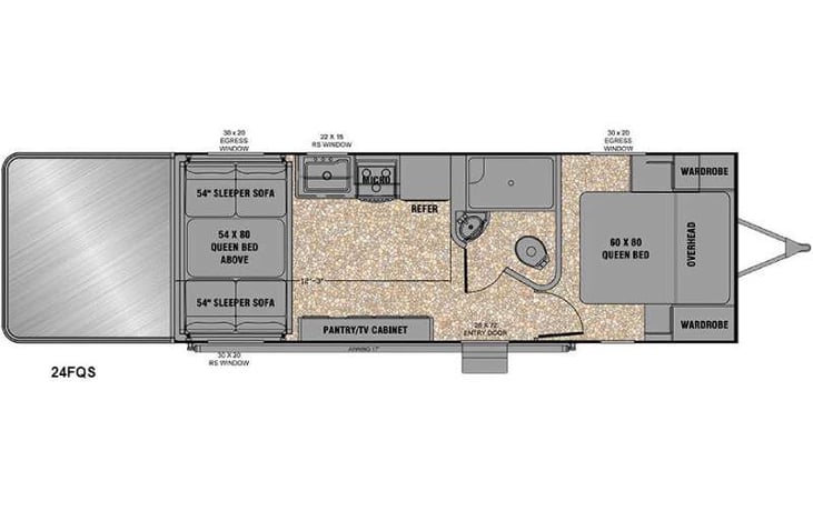 Representative floor plan provided by a trusted RVshare partner.