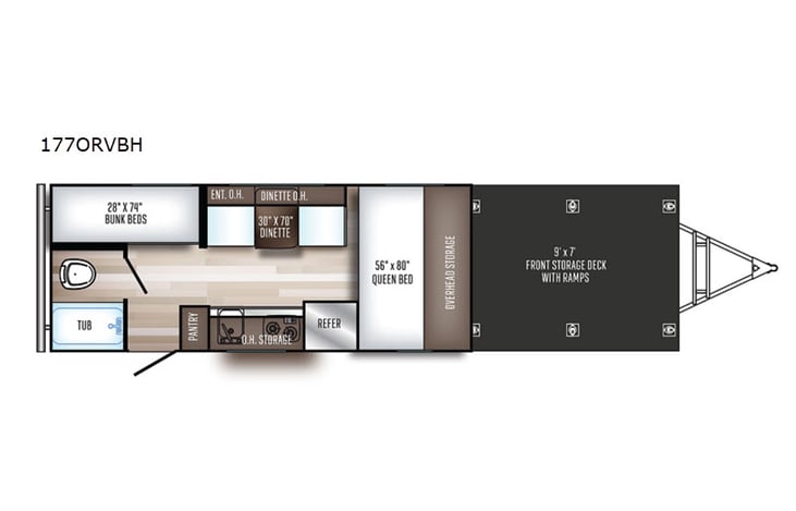Representative floor plan provided by a trusted RVshare partner.