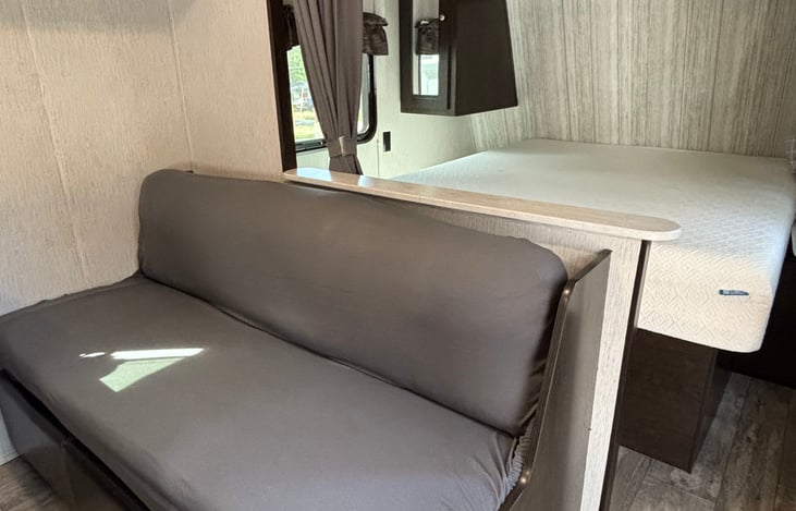 Couch folds out to a double size mattress