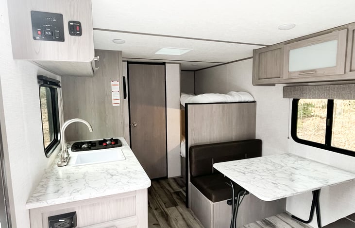 Bunks are cozy and semi-private. Foam mattress toppers have been added for extra comfort.