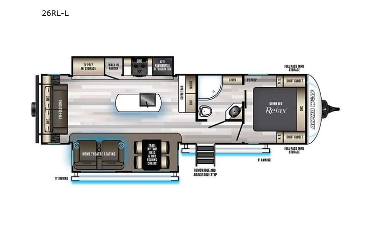 Representative floor plan provided by a trusted RVshare partner.