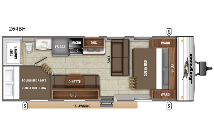 Representative floor plan provided by a trusted RVshare partner.