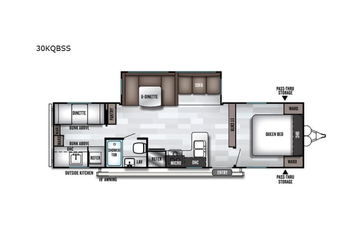 Representative floor plan provided by a trusted RVshare partner.