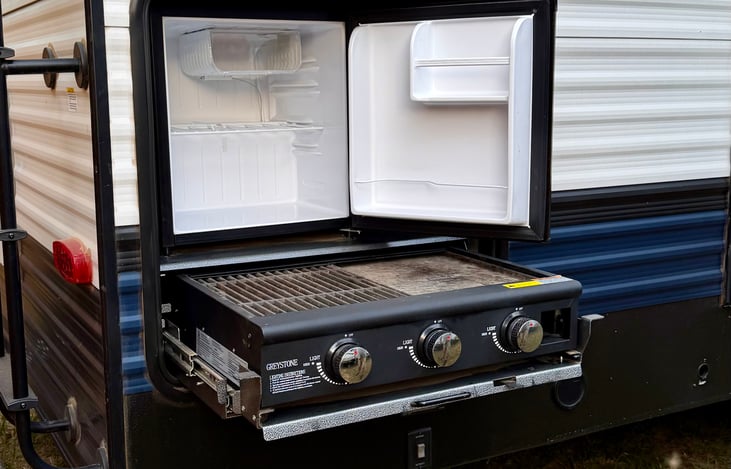 Outdoor kitchen area.