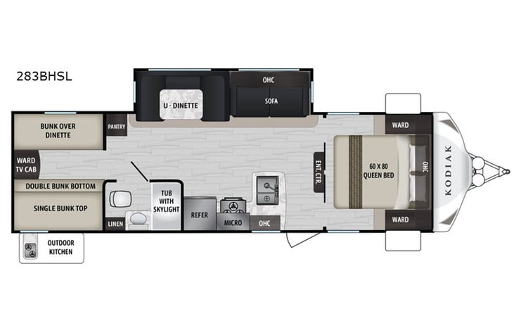 Representative floor plan provided by a trusted RVshare partner.