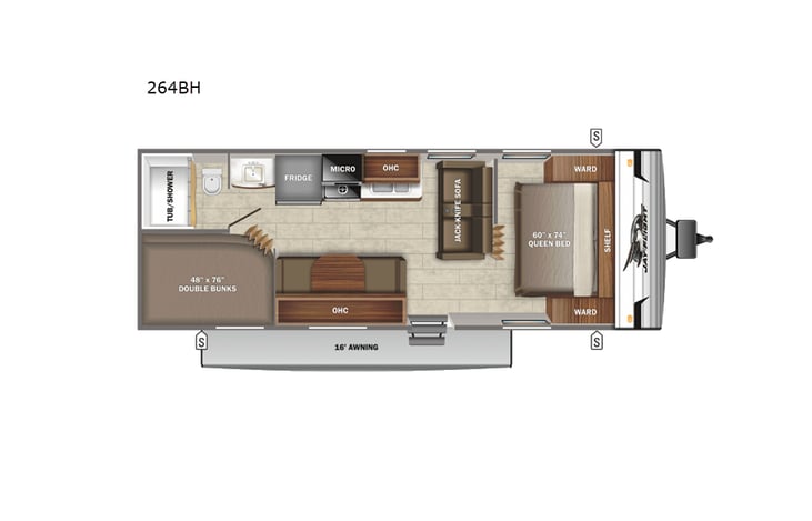 Representative floor plan provided by a trusted RVshare partner.