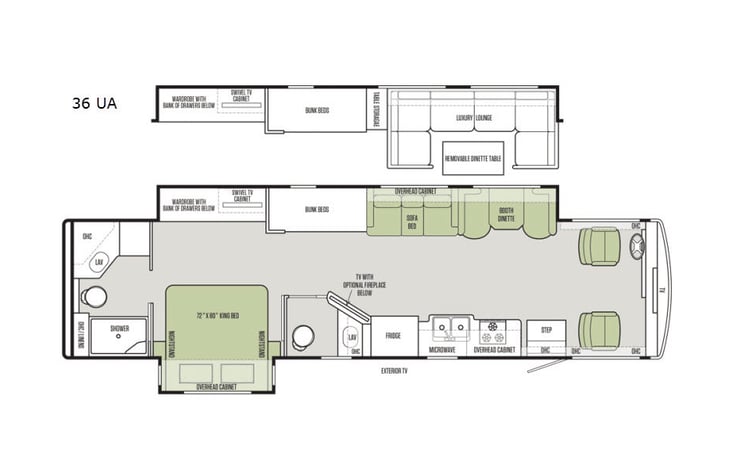 Representative floor plan provided by a trusted RVshare partner.
