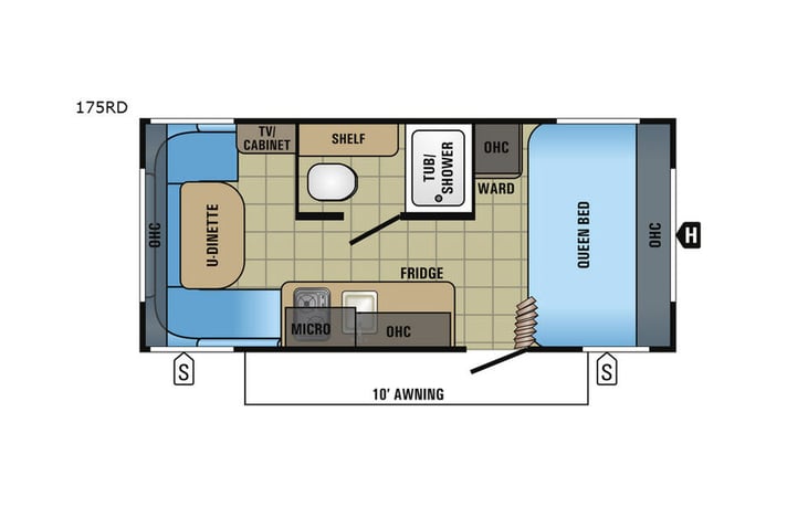 Representative floor plan provided by a trusted RVshare partner.