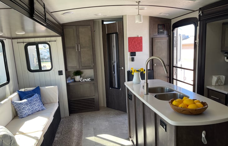 Living area looking towards master bedroom