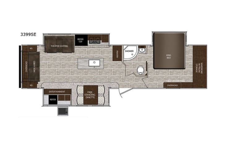 Representative floor plan provided by a trusted RVshare partner.