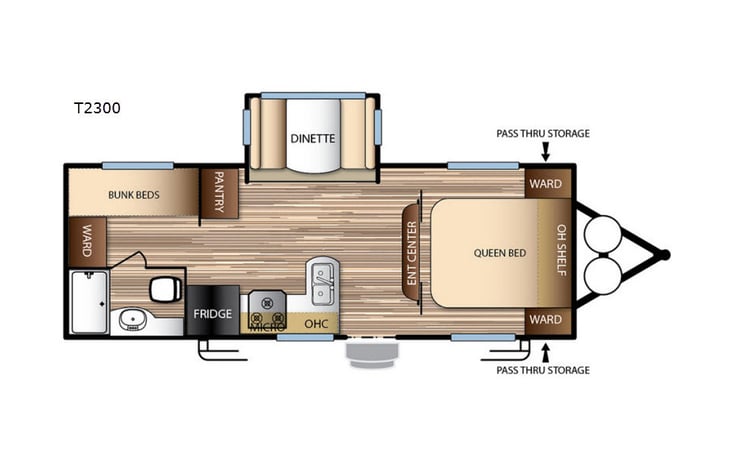 Representative floor plan provided by a trusted RVshare partner.
